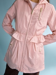 Pink - Lipsy Shower Resistant Lightweight Peplum Raincoat (5-14yrs) - Larawan 3 ng 6