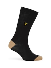 Lyle & Scott Black Graham Cotton Socks 5 Pack - Image 3 of 6