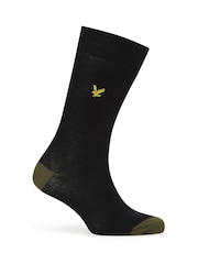 Lyle & Scott Black Graham Cotton Socks 5 Pack - Image 4 of 6