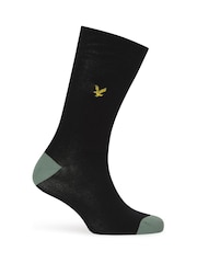 Lyle & Scott Black Graham Cotton Socks 5 Pack - Image 6 of 6