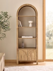 Mid Natural Arches Mango Wood Effect Narrow Shelf - Image 1 of 11
