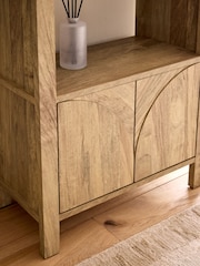 Mid Natural Arches Mango Wood Effect Narrow Shelf - Image 4 of 11