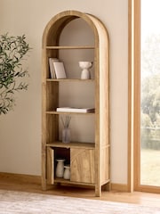 Mid Natural Arches Mango Wood Effect Narrow Shelf - Image 6 of 11