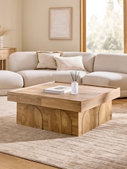 Mid Natural Arches Mango Wood Effect Extending Coffee Table - Image 1 of 9