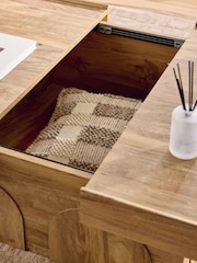 Mid Natural Arches Mango Wood Effect Extending Coffee Table - Image 5 of 9