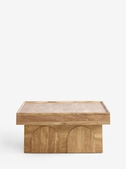 Mid Natural Arches Mango Wood Effect Extending Coffee Table - Image 6 of 9