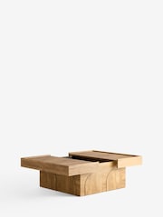 Mid Natural Arches Mango Wood Effect Extending Coffee Table - Image 8 of 9