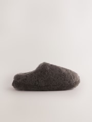 Grey Fluffy Warm Lined Slipper Mules - Image 2 of 5