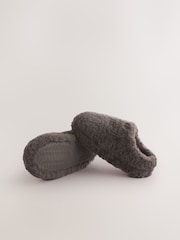 Grey Fluffy Warm Lined Slipper Mules - Image 4 of 5