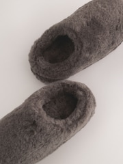 Grey Fluffy Warm Lined Slipper Mules - Image 5 of 5