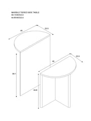 Mid Natural Jensen Solid Mango and Marble Sofa Side Table - Image 3 of 7