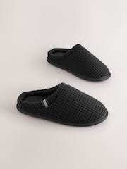 Black Warm Lined Slipper Mules - Image 1 of 5
