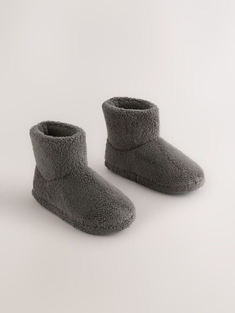 Grey Borg Fleece Slipper Boots - Image 1 of 5