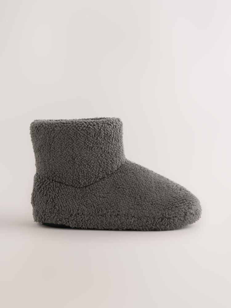 Grey Borg Fleece Slipper Boots - Image 2 of 5