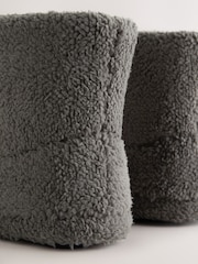 Grey Borg Fleece Slipper Boots - Image 3 of 5