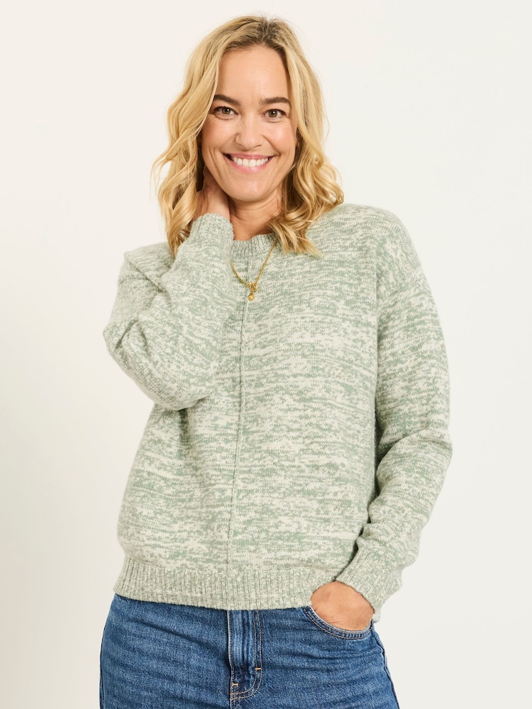 Buy FatFace Barley Green Twist Knitted Crew Neck Jumper from Next Australia