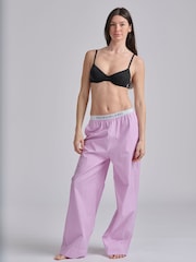 Polo Ralph Lauren Purple Shirting Stripes Separate Logo Pyjamas - Image 1 of 4