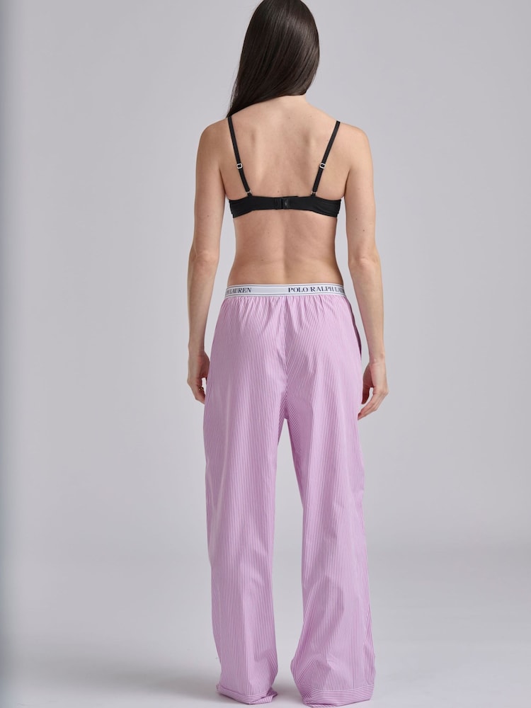 Polo Ralph Lauren Purple Shirting Stripes Separate Logo Pyjamas - Image 2 of 4