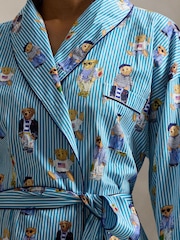 Polo Ralph Lauren Blue Heritage Allover Bear Robe - Image 4 of 5