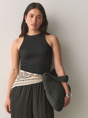 Ecru Cream - Bandana Print Lightweight Square Scarf - រូបភាព 2 នៃ 7