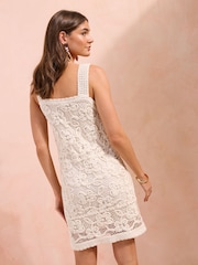 Friends Like These Cream Petite Crochet Mini Dress - Image 6 of 6