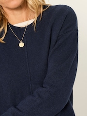 FatFace Barley Navy Knitted Crew Neck Jumper - Image 3 of 6