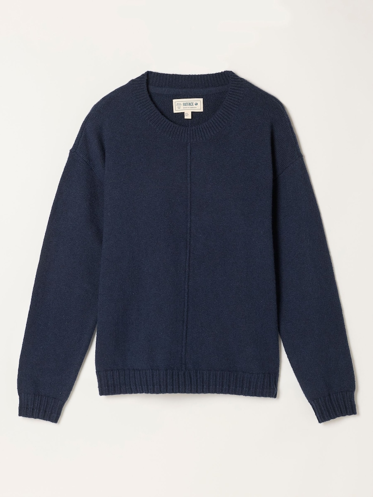 FatFace Barley Navy Knitted Crew Neck Jumper - Image 6 of 6 FatFace Barley Navy Knitted Crew Neck Jumper - Image 6 of 6