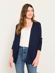 FatFace Selene Navy Knitted Longline Cardigan - Image 1 of 5