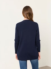 FatFace Selene Navy Knitted Longline Cardigan - Image 2 of 5
