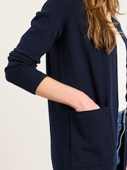 FatFace Selene Navy Knitted Longline Cardigan - Image 4 of 5