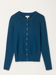 Bleu de sarcelle - Cardigan FatFace en maille boutonné sur le devant - Image 6 de 6