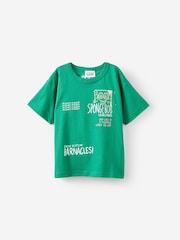 Cotton On Green SpongeBob SquarePants Drop Shoulder Short Sleeve T-Shirt - Image 1 of 3
