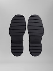 Calvin Klein Black Leather Chunky Heeled Zip Boots - Image 5 of 5