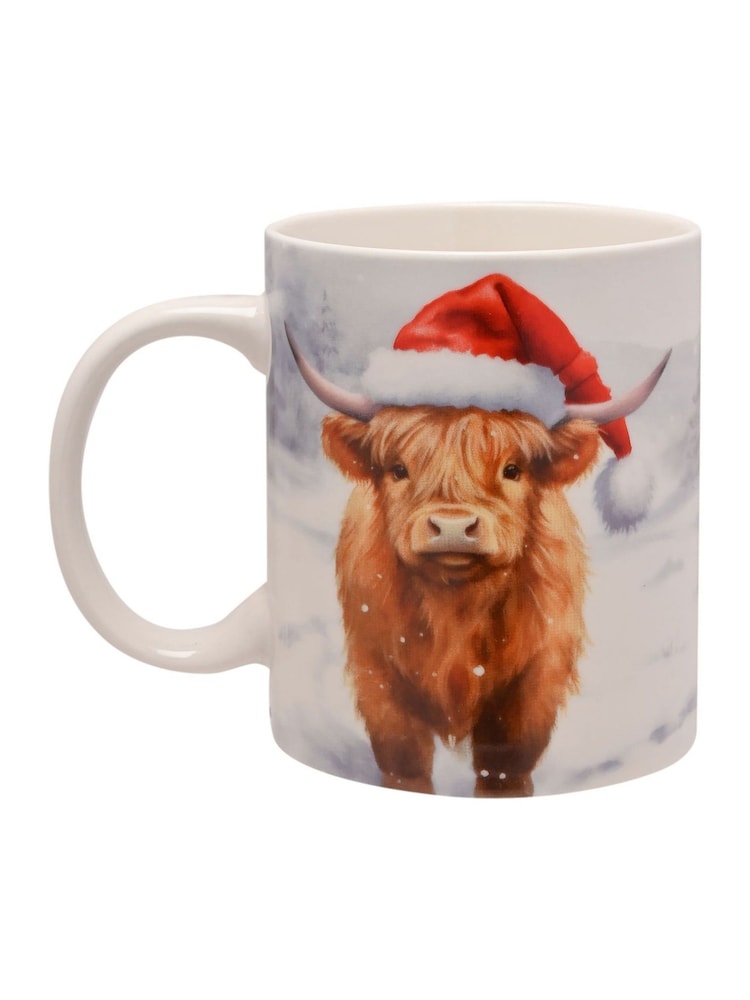 Widdop White Christmas Highland Cow Mug - Image 2 of 2