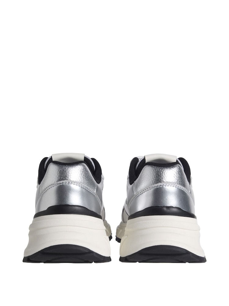 Calvin Klein Silver Trailblazer — Mesh Mix Runner Trainers - Image 2 of 4 Calvin Klein Silver Trailblazer — Mesh Mix Runner Trainers - Image 2 of 4