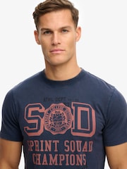 Superdry Blue Vintage Prep Relaxed T-Shirt - Image 4 of 5
