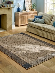 Laura Ashley Natural Jute Stripe Border Rug - Image 1 of 5