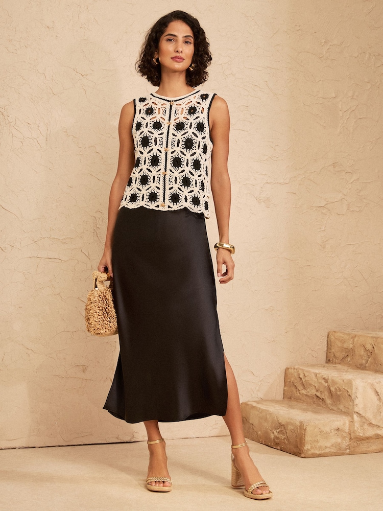 Love & Roses Starfish Detail Cotton Rich Crochet Style 2 In1 Midi Dress - Imaginea 1 din 4 Love & Roses Starfish Detail Cotton Rich Crochet Style 2 In1 Midi Dress - Imaginea 1 din 4