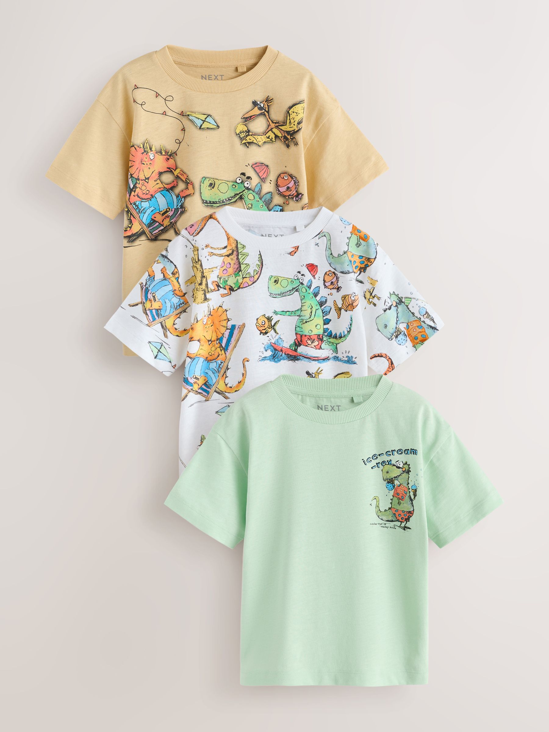 Buy Multi Short Sleeve Graphic T-Shirts 3 Pack (3mths-7yrs) from