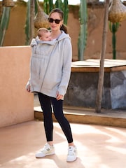 Seraphine Grey Marl Cotton Blend Maternity & Baby-Wearing 3-in-1 Hoodie - Image 3 of 4