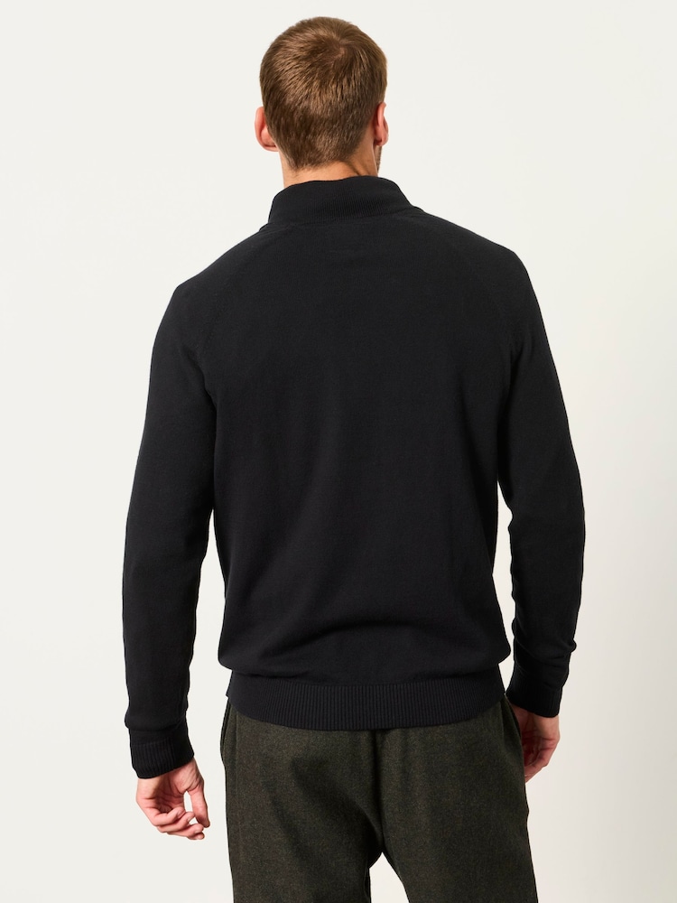 FatFace Rye Black Half Neck Knitted Jumper - Image 2 of 5