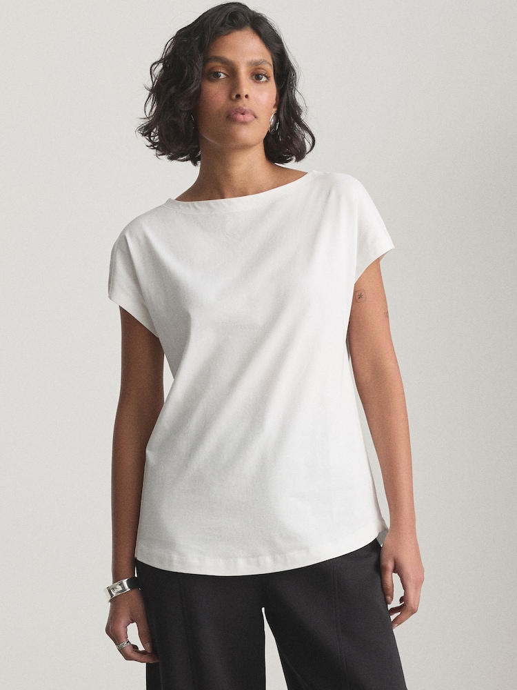 White Grown On Cap Sleeve T-Shirt - Image 2 of 5