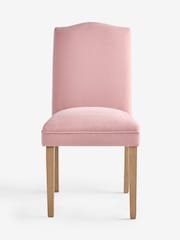 Set of 2 Soft Twill Light Rose Pink Wood Leg Malvern Non Buttoned Dining Chairs - Image 2 of 9