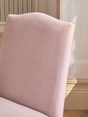 Set of 2 Soft Twill Light Rose Pink Wood Leg Malvern Non Buttoned Dining Chairs - Image 8 of 9