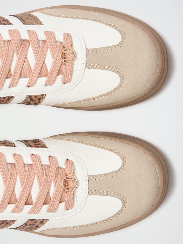 Lipsy White Lace Up Chunky Gum Sole Flatform Trainers - Image 5 of 5