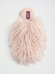 Lipsy Dusky Pink Fluffy Faux Fur Slider Slippers - Image 3 of 7
