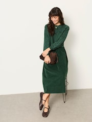 FatFace Pacey Green 2in1 Cord Midi Dress - Image 3 of 5
