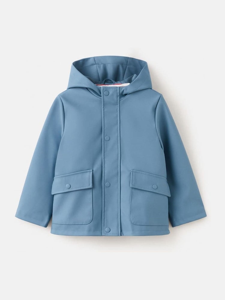 Mango Blue Rubberised Hooded Jacket - Image 1 of 3