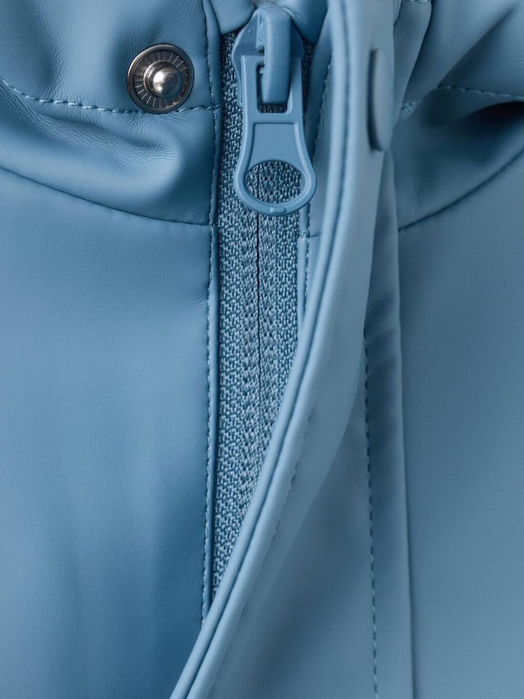 Mango Blue Rubberised Hooded Jacket - Image 3 of 3