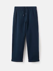 Mango Navy Cotton Hemmed Joggers - Image 1 of 3